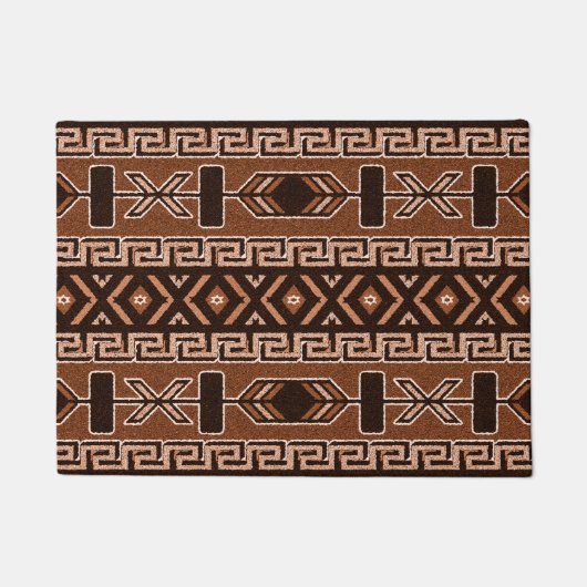 Paillasson Brown Aztec Motif Southwest Tribal Design (Devant)