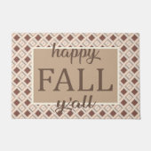 Paillasson Brown et crème Plaid Happy Fall Y'all Welcome (Devant)