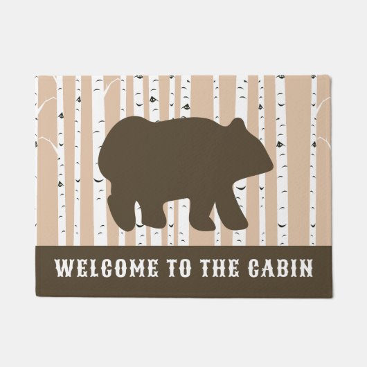 Paillasson Brown Ours Birch Trees Wilderness Lodge Cabine (Devant)