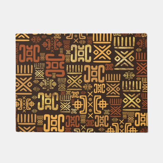 Paillasson Bruns africains ethniques et or #8 de modèle (Devant)