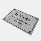 Paillasson Bruyère | Monogramme moderne Le nom de famille Bie (Incliné)