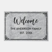 Paillasson Bruyère | Monogramme moderne Le nom de famille Bie (Devant)