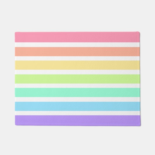 Paillasson Bubblegum arc-en-ciel et bandes blanches (Devant)