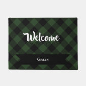 Paillasson Buffalo check Celtic Green and Black Squares Plaid (Devant)