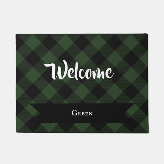 Paillasson Buffalo check Celtic Green and Black Squares Plaid (Devant)