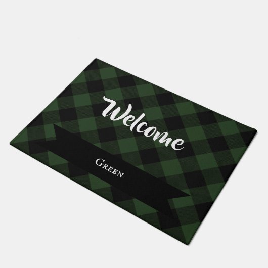 Paillasson Buffalo check Celtic Green and Black Squares Plaid (Incliné)
