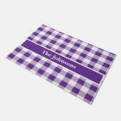 Paillasson Buffalo Check Plaid Purple and White Personnaliser (Incliné)