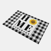 Paillasson Buffalo check tournesol "Accueil" personnalisé (Incliné)