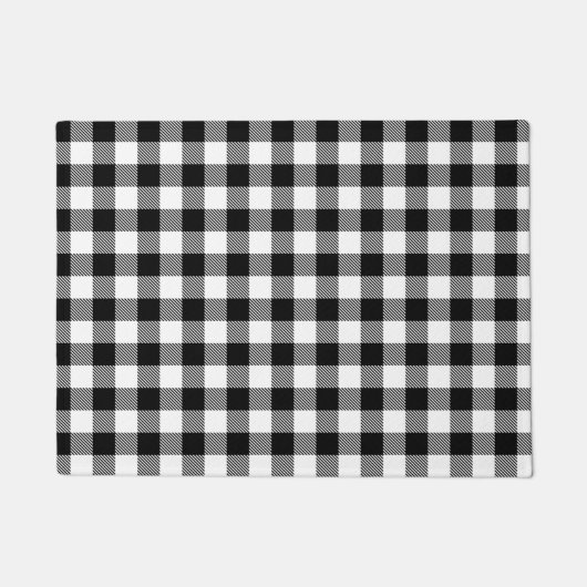 Paillasson Buffalo En vichy noir et blanc Check Plaid Wrappi (Devant)