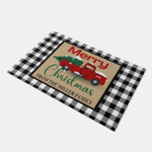 Paillasson Buffalo Plaid and Red Truck Custom Christmas (Incliné)