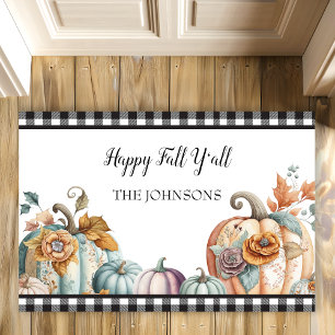 Paillasson Buffalo Plaid Citrouilles Automne