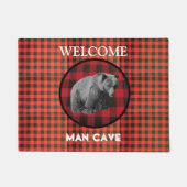 Paillasson Buffalo Plaid Grizzly Oear Man Cave Doormat (Devant)