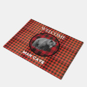 Paillasson Buffalo Plaid Grizzly Oear Man Cave Doormat (Incliné)