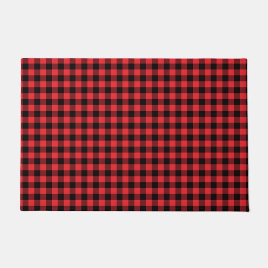 Paillasson Buffalo Plaid Red Black Check (Devant)