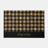Paillasson Buffle de Parties scintillant d'or noir Plaid pers (Devant)