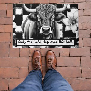 Paillasson Buffle noir blanc Vérifier les fleurs de vache