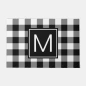 Paillasson Buffle noir et blanc plaqué Monogramme (Devant)