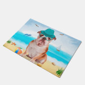 Paillasson Bulldog anglais sur la plage (Incliné)