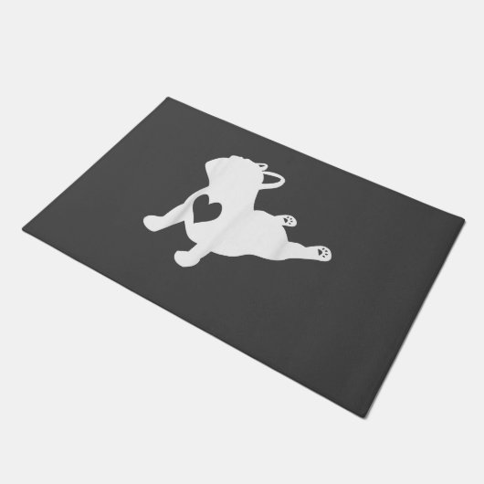 Paillasson Bulldog Yoga Pose Love Heart Workft Cadeau (Incliné)