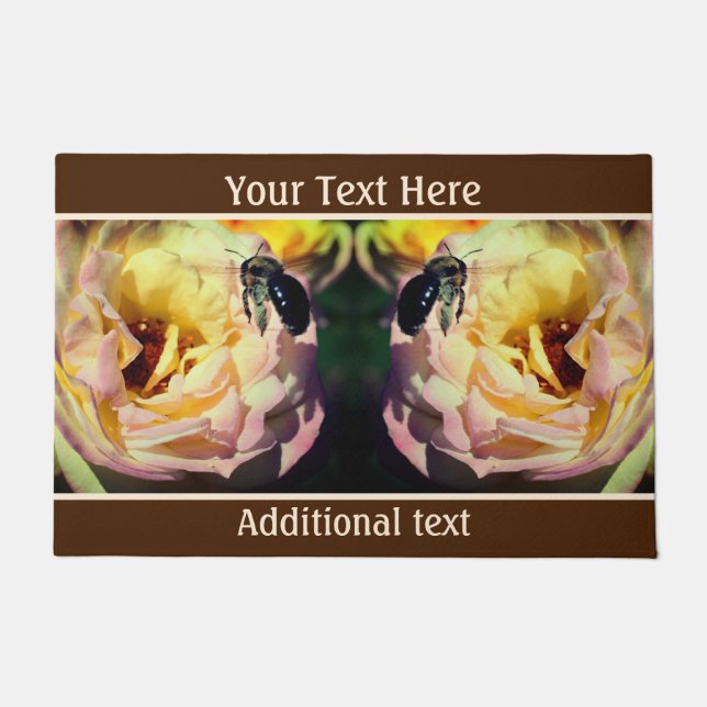 Paillasson Bumble Bee In Flight Nature Personnalisée (Devant)