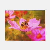 Paillasson Bumble Bee On Rose Cosmos Flower Abstrait (Devant)