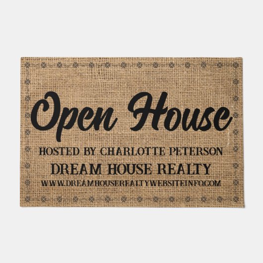 Paillasson Burlap Agent immobilier Realer Open House (Devant)