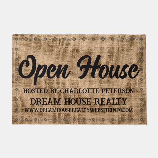 Paillasson Burlap Agent immobilier Realer Open House (Devant)