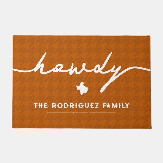 Paillasson Burnt Orange Howdy Houndstooth (Devant)