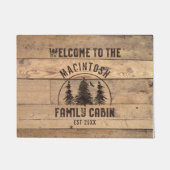 Paillasson Cabine de famille Rustic Wood Nom de famille (Devant)