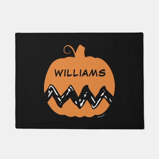 Paillasson cacahuètes | Charlie Brown Orange Citrouille (Devant)
