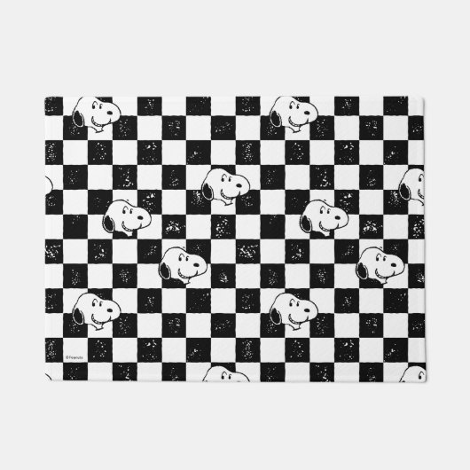 Paillasson cacahuètes | Drapeau À damiers Snoopy (Devant)