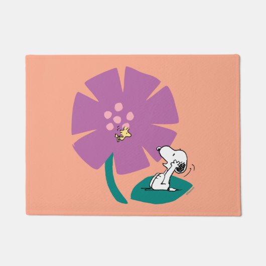 Paillasson cacahuètes | Illustration de la nature Fleur pourp (Devant)