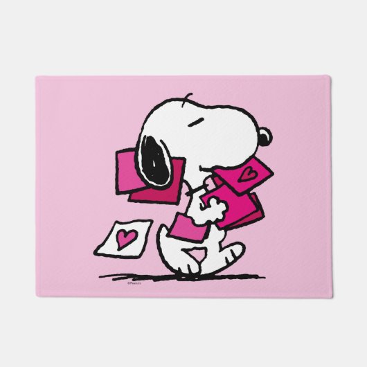 Paillasson cacahuètes | Saint Valentin | Snoopy Avec Valentin (Devant)
