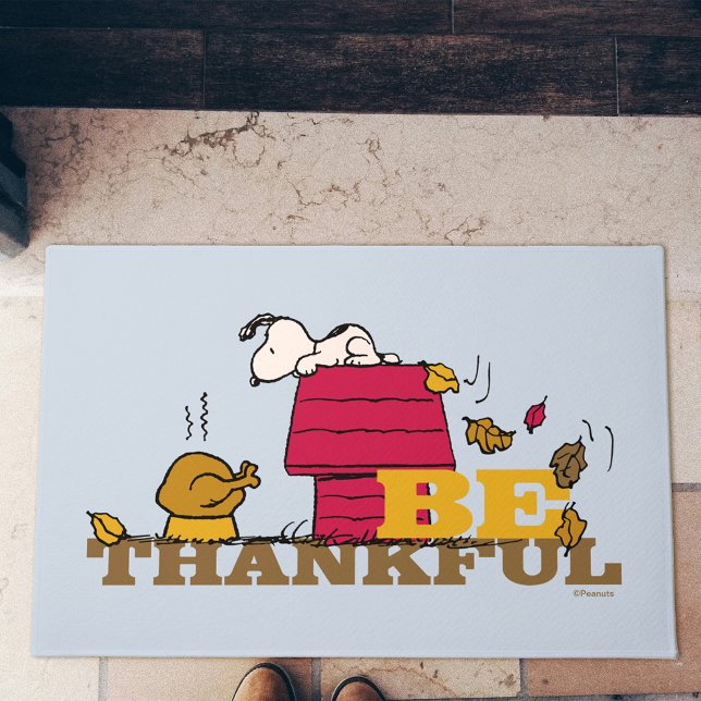 Paillasson cacahuètes | Snoopy Be Thankful (Doormat in doorway)