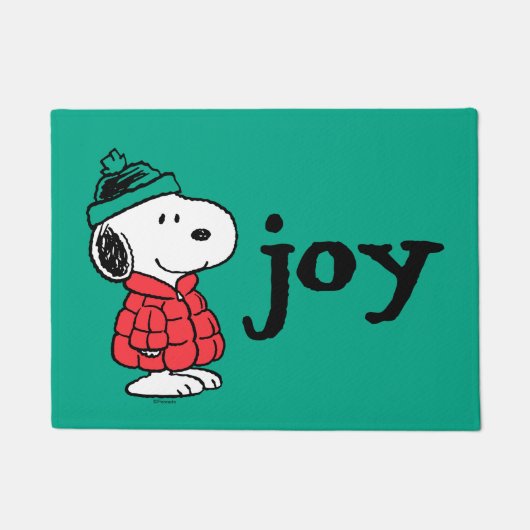 Paillasson cacahuètes | Snoopy Chat d'hiver et Casquette (Devant)