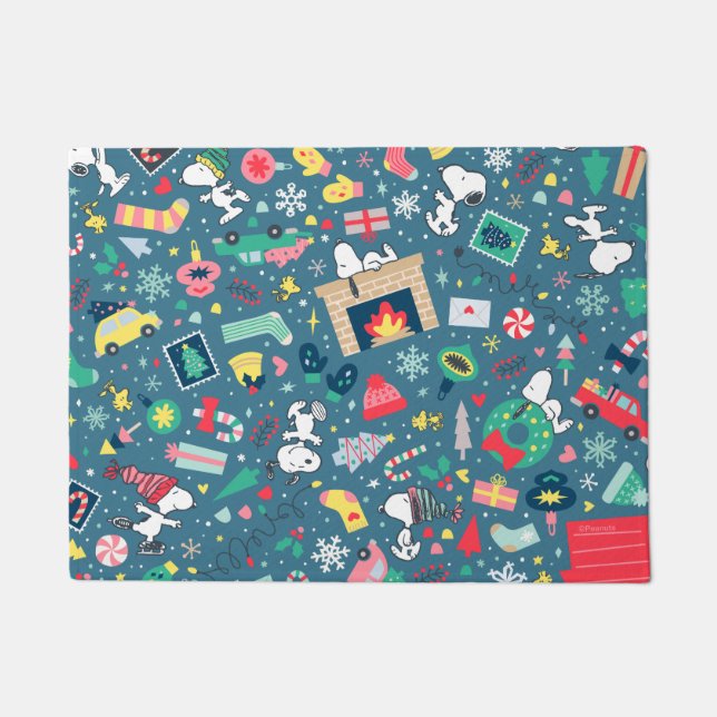 Paillasson cacahuètes | Snoopy Motif de vacances (Devant)