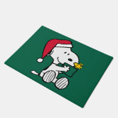 Paillasson cacahuètes | Snoopy Père Noël & Woodstock Cadeau (Incliné)