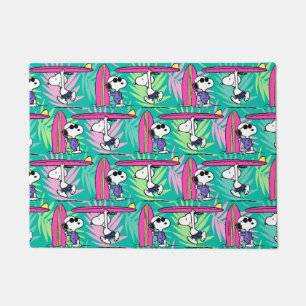Paillasson cacahuètes   Snoopy Turquoise Surf Motif