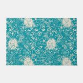 Paillasson cacahuètes | Snoopy Turquoise Tropical Beach Motif (Devant)