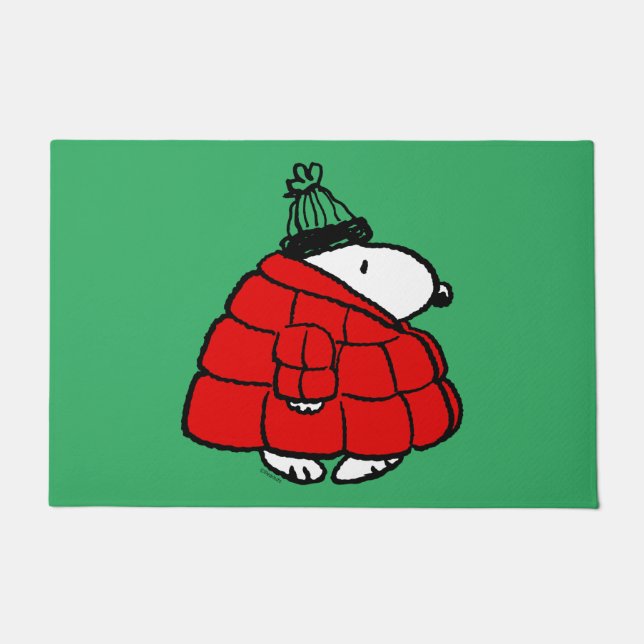 Paillasson cacahuètes | Veste Snoopy Red Puffer (Devant)