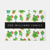 Paillasson Cactus mignons, Cactus Motif, Succulent, Votre Nom (Devant)