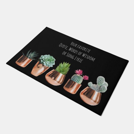 Paillasson Cactus Succulents Votre citation préférée, Chanson (Incliné)