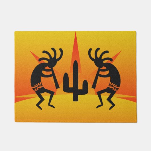 Paillasson Cactus Sunset Desert Kokopelli Design sud-ouest (Devant)
