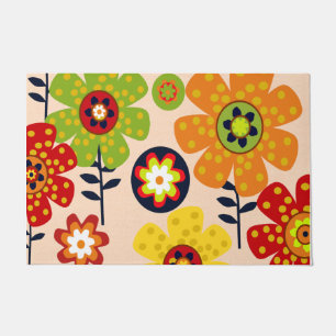 Paillasson Cadeau à fleurs, mat de porte floral, Fleur coloré
