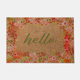 Paillasson Cadeau de l'amant de fleurs, Bonjour mat de porte,