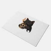 Paillasson Café En Chat Foncé Avec Mug Crâne Surdimensionné T (Incliné)