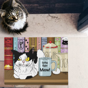 Paillasson Café Tuxedo Chat amusant