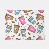 Paillasson Cafés, Haricots, Coeurs, Amateur De Café (Devant)