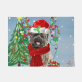 Paillasson Cairn Terrier Chien en neige avec cadeaux de Noël (Devant)