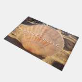 Paillasson California Sandy Beach Seashell Photo Bienvenue (Incliné)